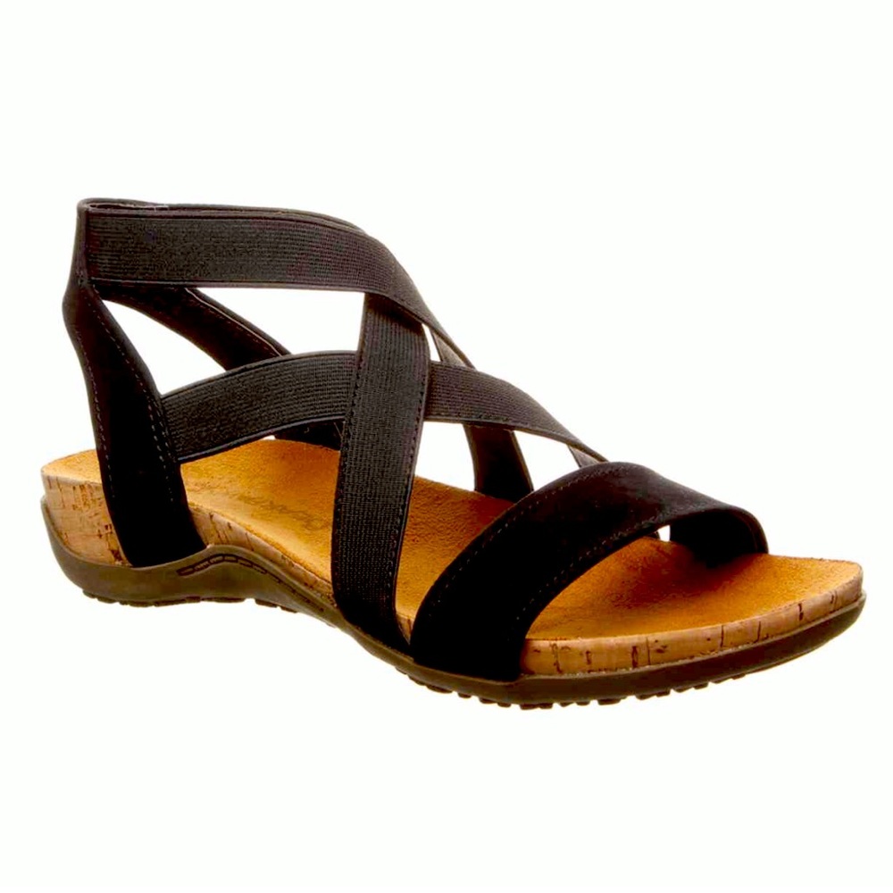 BearPaw Brea Black Strappy Sandals